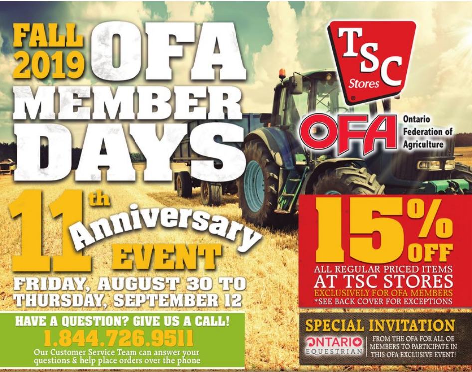 OFA members save 15% during Member Days sale at TSC Stores - Ontario  Federation of Agriculture